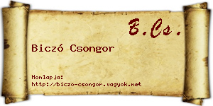 Biczó Csongor névjegykártya
